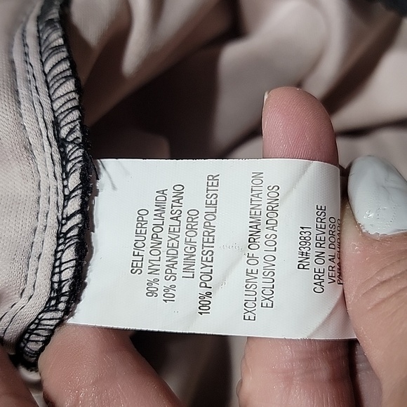 Sequin Hearts Size 3 Black Lace Sleeveless over Nude Strapless Cocktail Dress - Picture 12 of 12